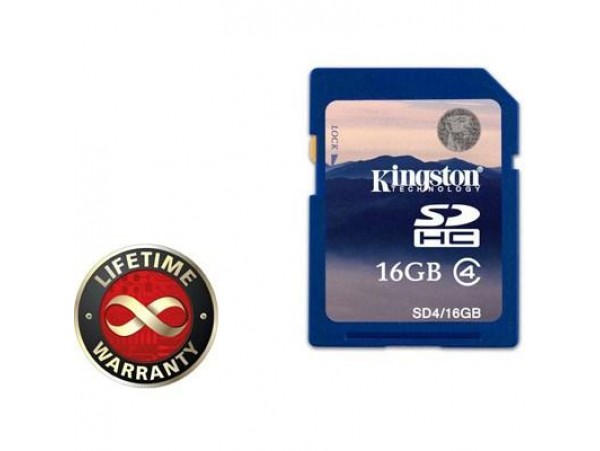 Карта памяти 16Gb SDHC class 4 Kingston (SD4/16GB)