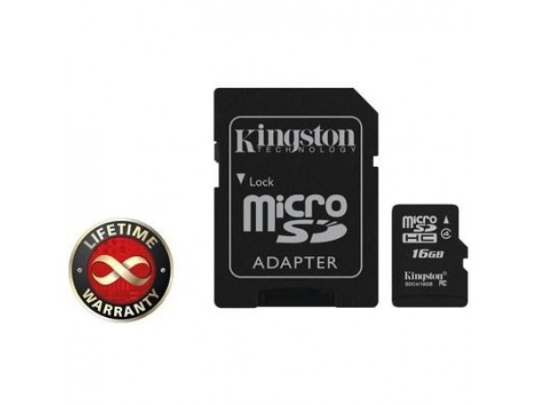 Карта памяти 16Gb microSDHC class 4 Kingston (SDC4/16GB)