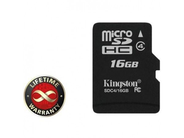 Карта памяти 16Gb microSDHC class 4 Kingston (SDC4/16GBSP)