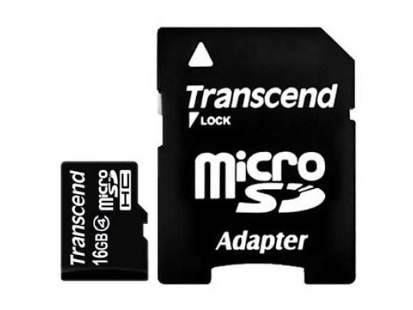 Карта памяти 16Gb microSDHC class 4 Transcend (TS16GUSDHC4)