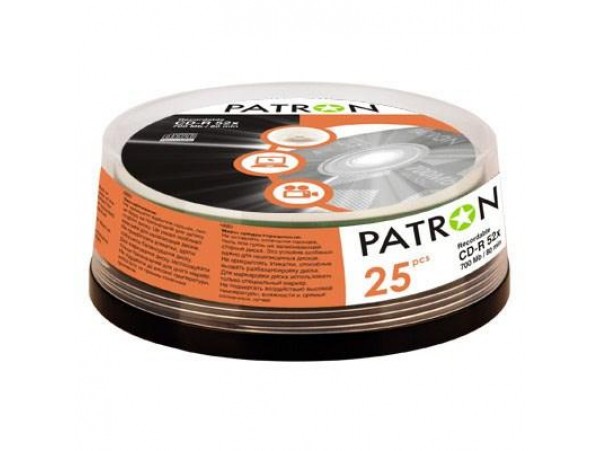 Диск CD-R PATRON 700Mb 52x Cake box 25шт (INS-C005)