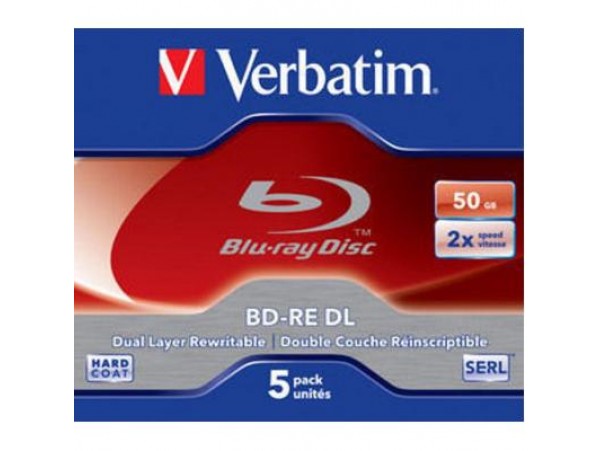 Диск BD-RE Verbatim DL 50Gb 2x Jewel Case 5шт (43760)