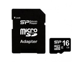 Карта памяти Silicon Power 16Gb microSDHC class 4 (SP016GBSTH004V10-SP)