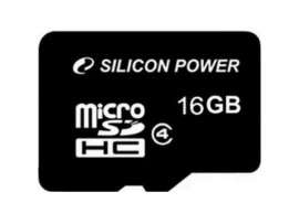 Карта памяти Silicon Power 16Gb microSDHC class 4 (SP016GBSTH004V10)