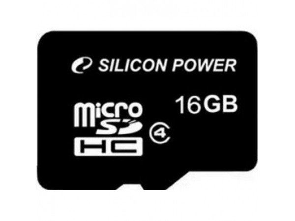 Карта памяти Silicon Power 16Gb microSDHC class 4 (SP016GBSTH004V10)