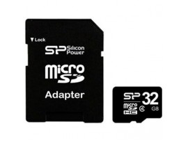 Карта памяти Silicon Power 32Gb microSDHC class 4 (SP032GBSTH004V10-SP)