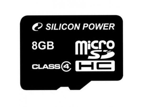 Карта памяти Silicon Power 8Gb microSDHC class 4 (SP008GBSTH004V10)