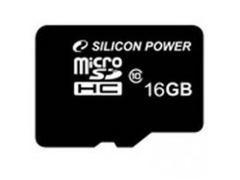 Карта памяти Silicon Power 16Gb microSDHC class 10 (SP016GBSTH010V10)