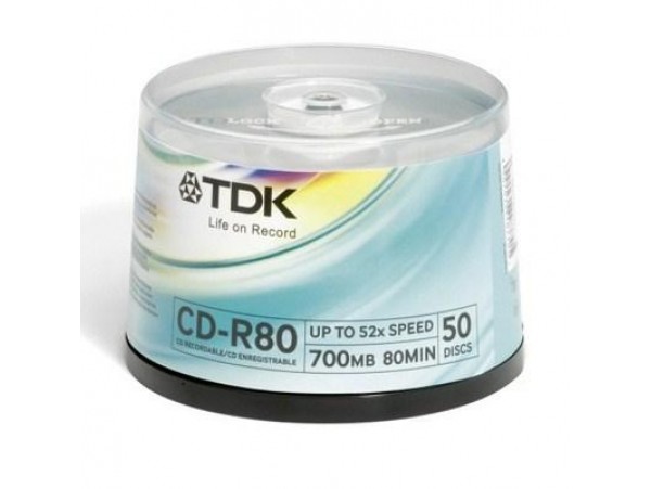 Диск CD-R TDK 700Mb 52x Cake Box 50шт (75000031403/75000030066)