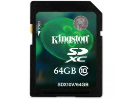 Карта памяти Kingston 64Gb SDXC class 10 (SDX10V/64GB)