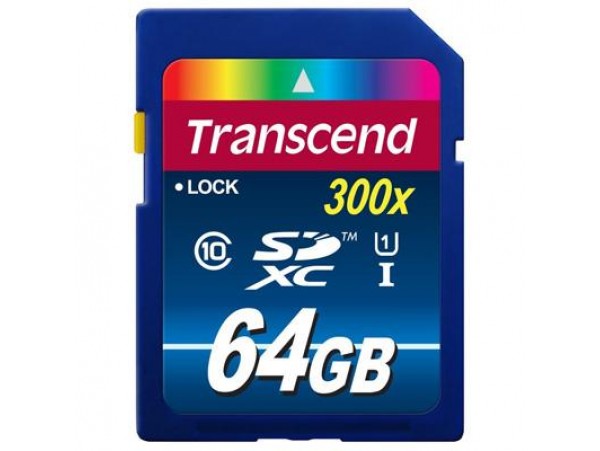 Карта памяти Transcend 64Gb SDXC class 10 UHS-I Premium (TS64GSDU1)