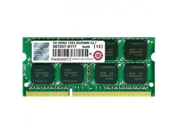 Модуль памяти SoDIMM DDR3 2GB 1333 MHz Transcend (JM1333KSN-2G)