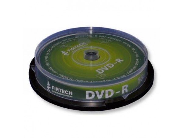 Диск DVD-R Firtech 4.7Gb 16X CakeBox 10шт Matt Silver (90032)