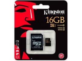 Карта памяти Kingston 16Gb microSDHC Class 10 UHS-I + SD adapter (SDCA10/16GB)