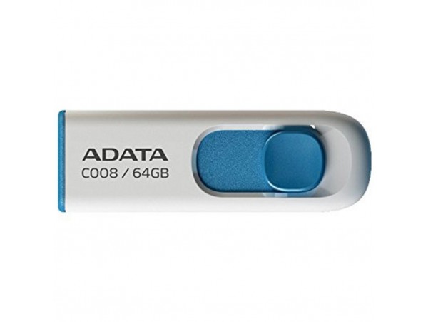 USB флеш накопитель A-DATA 64GB C008 White+Blue USB 2.0 (AC008-64G-RWE)