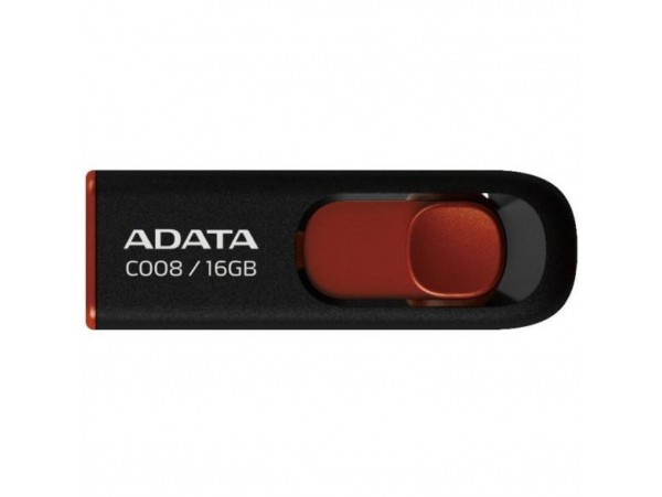 USB флеш накопитель A-DATA 16Gb C008 Black/Red USB 2.0 (AC008-16G-RKD)
