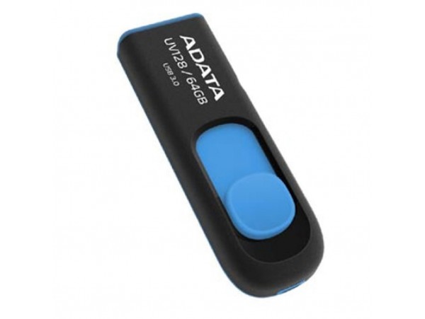 USB флеш накопитель A-DATA 64Gb UV128 black-blue USB 3.0 (AUV128-64G-RBE)