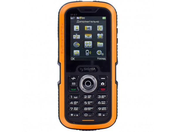 Мобильный телефон Sigma X-treme IP67 Dual Sim Black Orange (6907798423537)