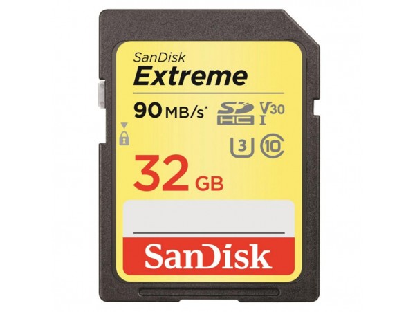 Карта памяти SANDISK 32GB SDHC class 10 UHS-I U3 4K Extreme (SDSDXVE-032G-GNCIN)