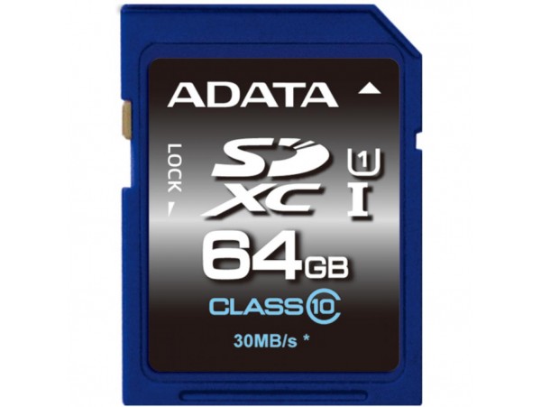 Карта памяти A-DATA 64GB SDXC class 10 UHS-I (ASDX64GUICL10-R)