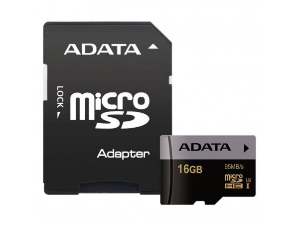 Карта памяти A-DATA 16GB microSD class 10 UHS-I U3 (AUSDH16GUI3CL10-R)