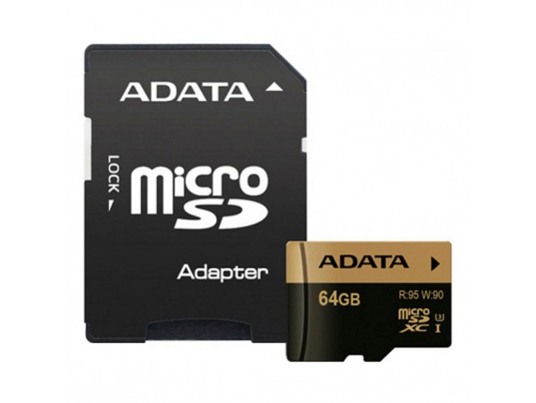 Карта памяти A-DATA 64GB microSD class 10 XPG UHS-I U3 (AUSDX64GXUI3-RA1)