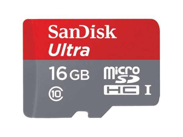 Карта памяти SANDISK 16GB microSD class 10 UHS-I Ultra (SDSQUNC-016G-GN3MN)