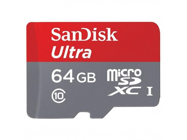 Карта памяти SANDISK 64GB microSD class 10 UHS-I Ultra (SDSQUNC-064G-GN3MN)