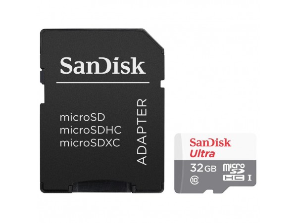 Карта памяти SANDISK 32GB microSD class 10 UHS-I Ultra (SDSQUNB-032G-GN3MA)