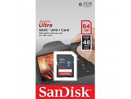 Карта памяти SANDISK 64GB SDXC class 10 UHS-I Ultra (SDSDUNB-064G-GN3IN)