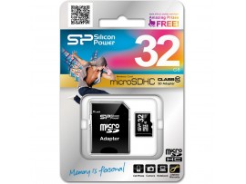 Карта памяти Silicon Power 32Gb microSDHC class 10 (SP032GBSTH010V10SP)