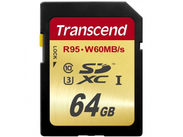 Карта памяти Transcend 64GB SDXC class 10 UHS-I U3 (TS64GSDU3)