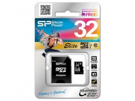 Карта памяти Silicon Power 32Gb microSDHC class 10 (SP032GBSTHBU1V10-SP)