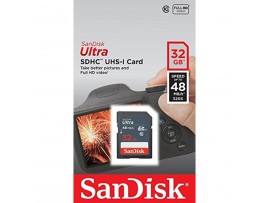 Карта памяти SANDISK 32GB SDHC Class 10 UHS-I (SDSDUNB-032G-GN3IN)