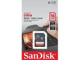 Карта памяти SANDISK 16GB SDHC Class 10 UHS-I (SDSDUNB-016G-GN3IN)