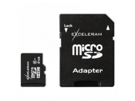 Карта памяти eXceleram 8Gb microSDHC class 10 c адаптером SD (MSD0810VA)