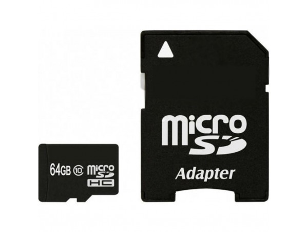 Карта памяти eXceleram 64Gb microSDHC class 10 с адаптером SD, UHS-I (MSD6410A)