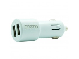 Зарядное устройство Optima 2*USB (2.1A) + cable iPhone 4 White (45088)