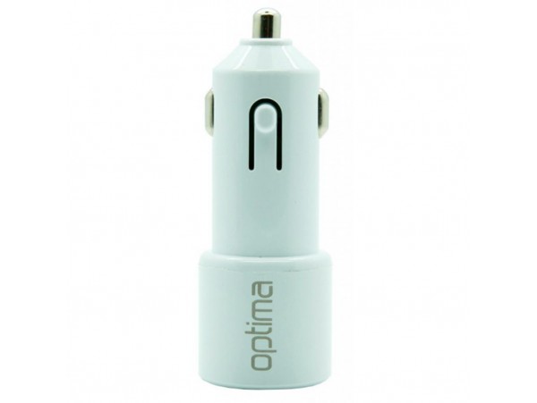 Зарядное устройство Optima 2*USB (2.1A) + cable iPhone 5 White (45089)