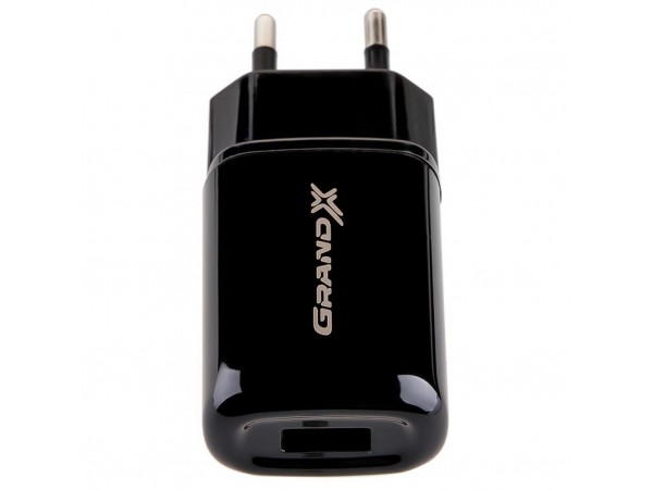 Зарядное устройство Grand-X 5V 2,1A USB Black (CH-15B)