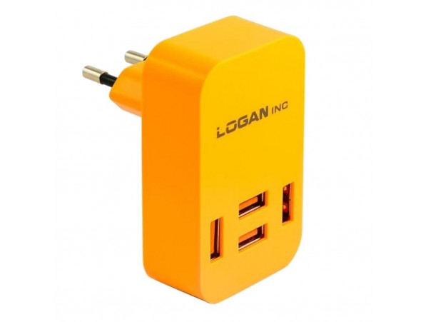 Зарядное устройство LOGAN Quad USB Wall Charger 5V 4A (CH-4 Orange)