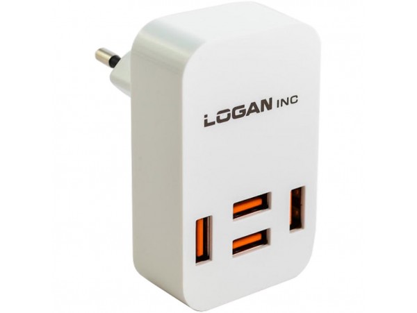 Зарядное устройство LOGAN Quad USB Wall Charger 5V 4A (CH-4 White)