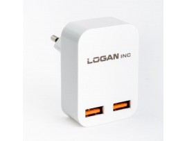 Зарядное устройство LOGAN Dual USB Wall Charger 5V 2A (CH-2 White)