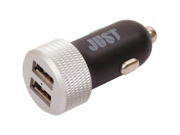 Зарядное устройство JUST Executive Dual USB Car Charger (4.8A/24W, 2*USB) (CCHRGR-XCTV-BLCK)