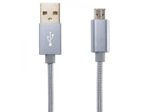 Дата кабель Gelius Metallic Edition USB 2.0 – MicroUSB Grey (36534)