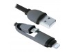 Дата кабель Defender USB10-03BP USB - Micro USB/Lightning, black, 1m (87488)