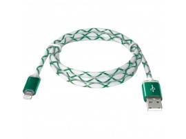 Дата кабель Defender ACH03-03LT USB - Lightning, GreenLED backlight, 1m (87553)