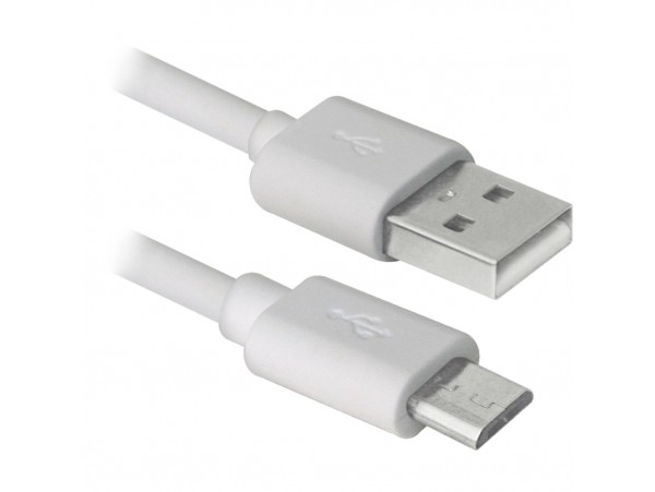 Дата кабель Defender USB08-03BH USB - Micro USB, white, 1m (87477)