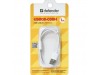 Дата кабель Defender USB08-03BH USB - Micro USB, white, 1m (87477)