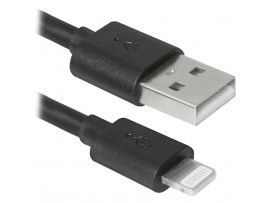 Дата кабель Defender ACH01-03BH USB - Lightning, black, 1m (87478)